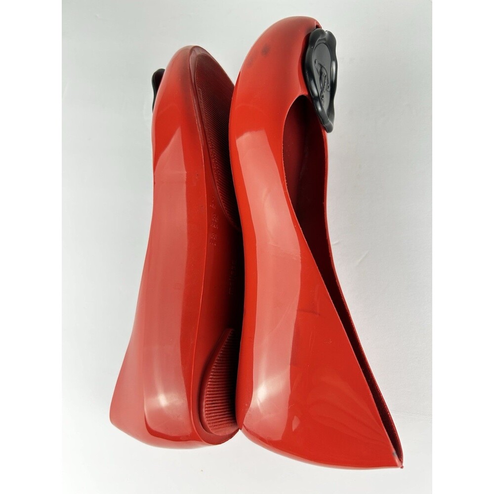 Vivienne Westwood Anglomania + Melissa Ballet Flats Red Size 7 jelly Orb Y2k - Picture 7 of 8